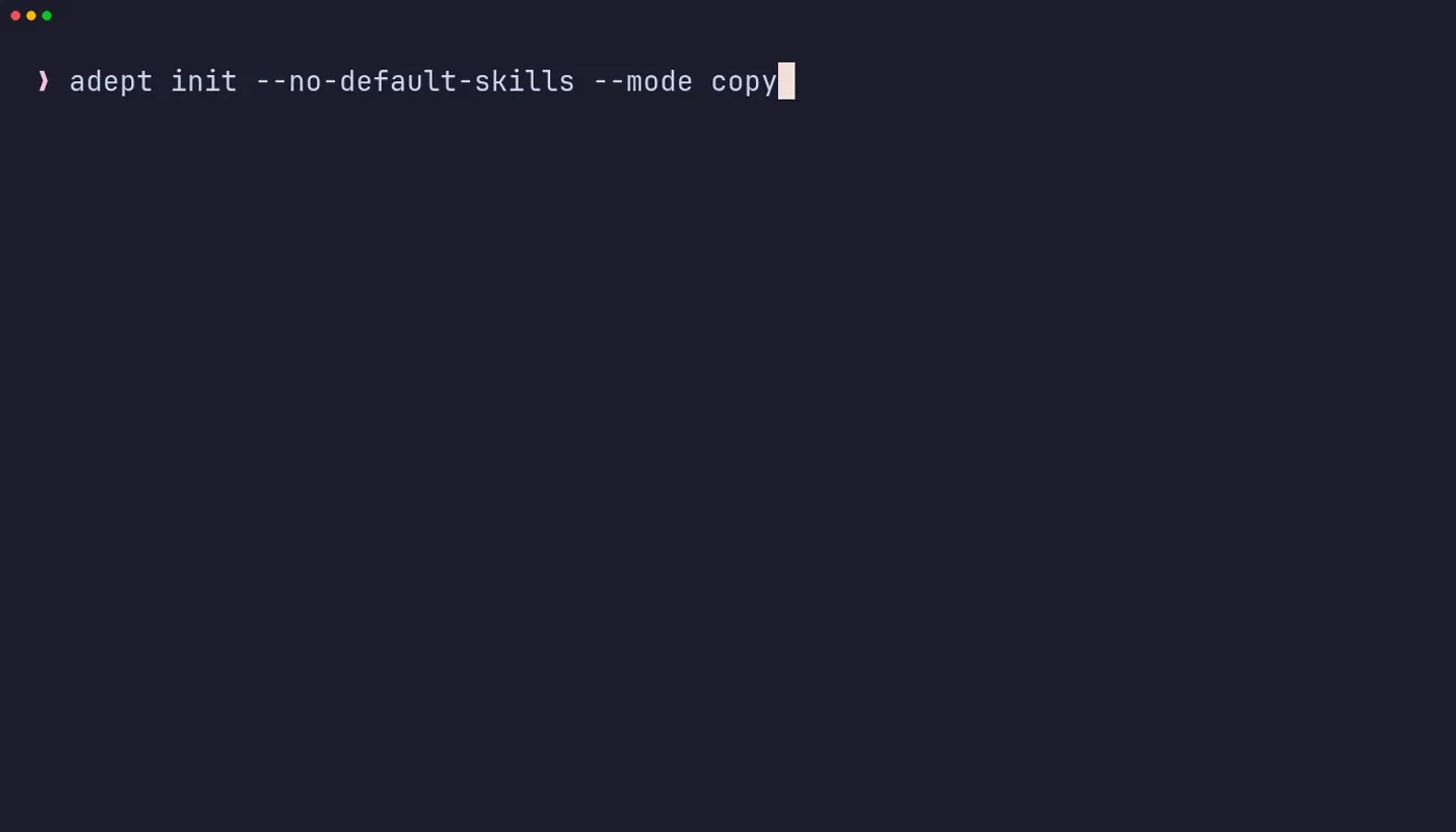 adept sync rendering one skill into four harnesses